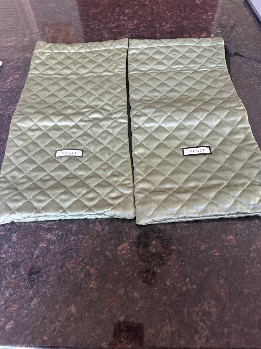 TWO New GUCCI sage green quilted bags